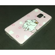 Capa Silicone Gel Com Desenho Samsung Galaxy J8 2018 Rosa Clara Corações